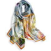 PoeticEHome 100% Mulberry Silk Long Scarf Wrap - Women's Large Oblong Sunscreen Shawl with Gift Packaging