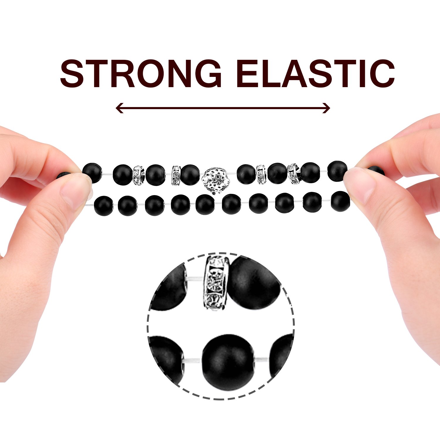 Energy Beads Bracelet,UHIBROS Unisex Natural Tiger Eyes,Black Matte,Weathering Agate Natural Gemstone Beads Stretch Bracelets With Leopard Head Gold,Silver