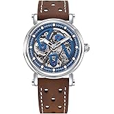 BENYAR Automatic Watches for Men Black Skeleton dial 50M Waterproof Leather Men's Mechanical Watch Elegant Gifts for Men
