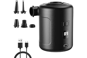 Electric Air Pump for Inflatables,6000 mAh Portable Air Mattress Pump,Rechargeable Inflator/Deflator Pumps for Outdoor Campin