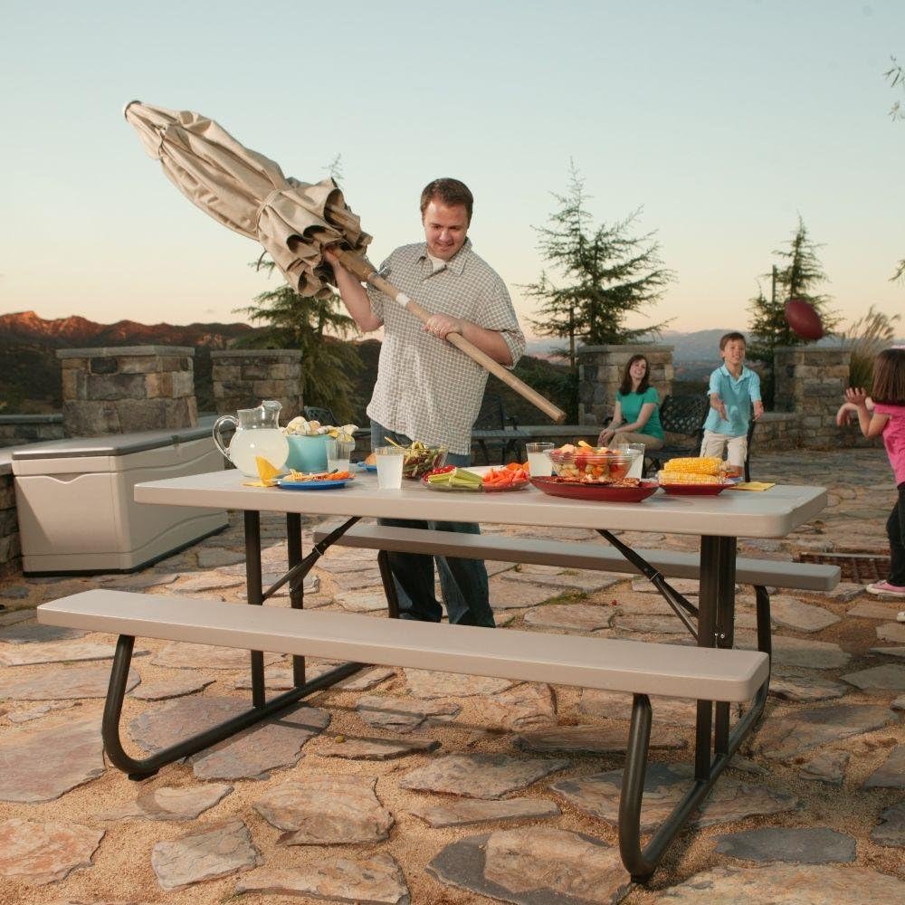 Lifetime 22119 Folding Picnic Table, 6 Feet, Putty : Picnic Tables : Garden & Outdoor