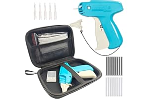 LIUMAI Mini Stitch Gun for Clothes - Quick Clothing Fixer - Handheld Fine Stitch Gun - Micro Tagging Gun Kit Includes 1000 Black Fasteners & 1000 White Fasteners, 6 Needle and Hard Case