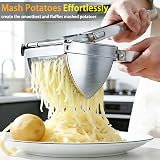 HOTLIKE Stainless Steel Potato Ricer Masher Set with Brush Peeler view 2