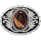 YOQUCOL Vintage American Western Cowboy Turquoise,Stone Belt Buckle for Men