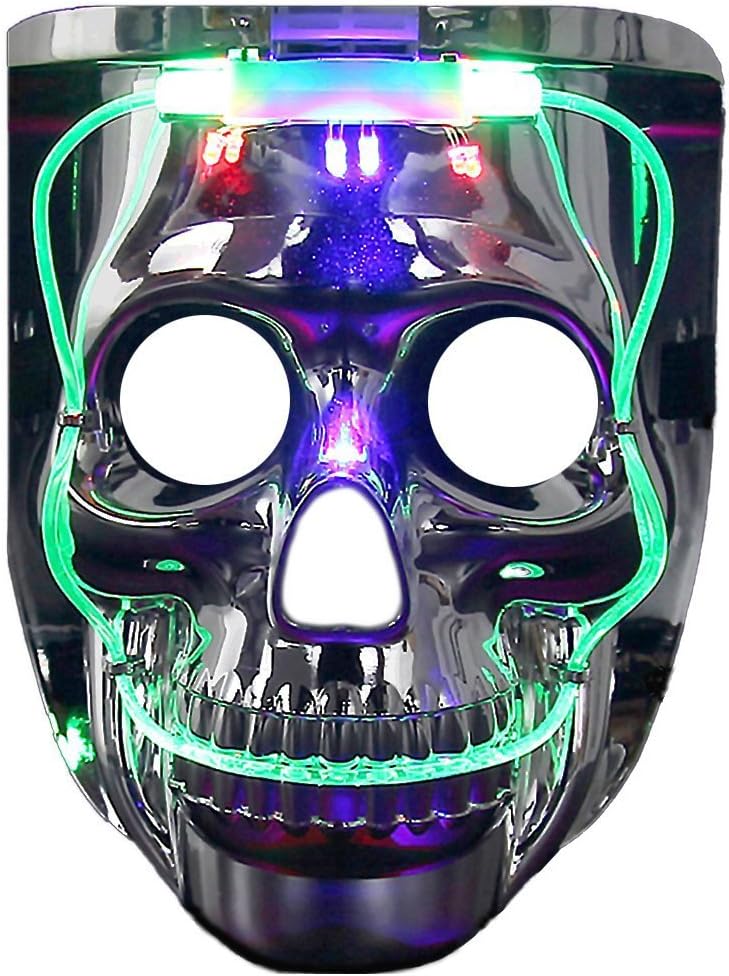DX DA XIN Light up Mask, LED Halloween Scary Mask Costume for Men Women Kids