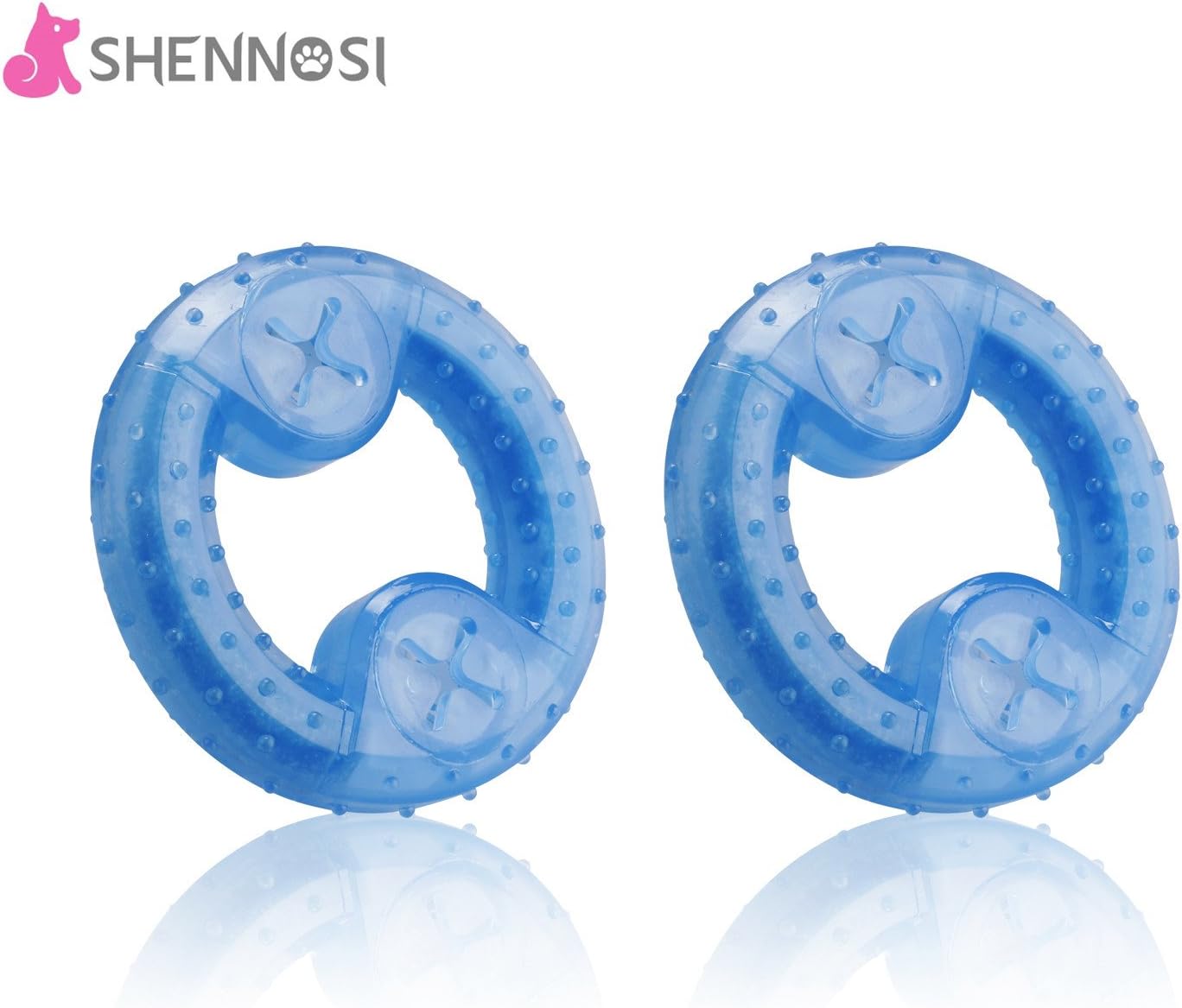 SHENNOSI Pet Products Arctic Freeze Fetch Food Cooling Teether Chew Toy Set of 2(Ring)