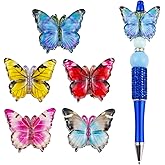 5pcs Colorful Rhinestone Butterfly Beads for Pens Fancy Focal Beads for Beadable Pens Beadable Keychains Making