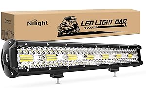 Nilight LED Light Bar 20Inch 420W Flood Spot Combo Triple Row Driving Lamp Roof Bumper Off Road LED Work Lights Pods for Van Camper Wagon Car Pickup Golf Cart ATV UTV SUV Truck Boat 4x4