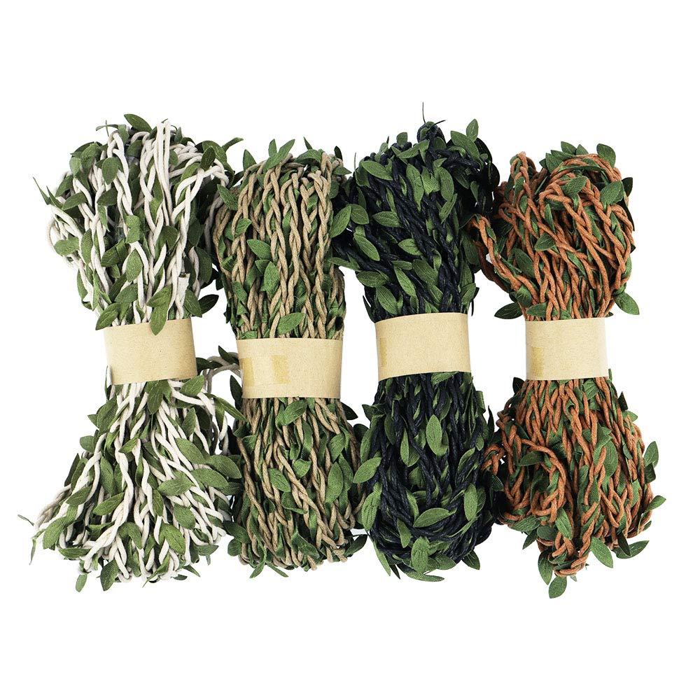 NOGAMOGA Jute Twine, 132 Feet Artificial Vine, Foliage Leaf Plant Garland for DIY Crafts, Wedding Decoration, Home, Garden Artworks and Crafts