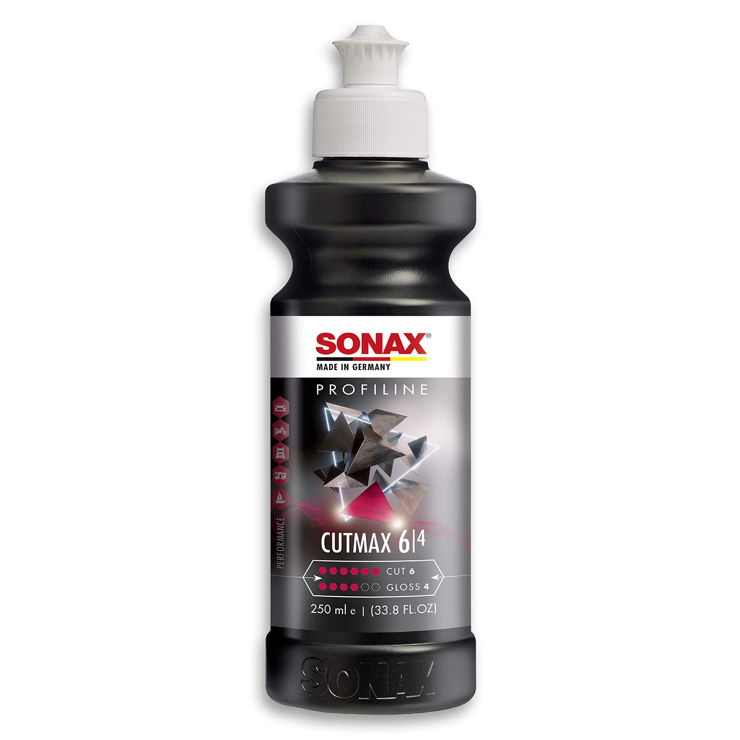 SONAX PROFILINE Cutmax (250 ml) - High Effective Abrasive Polish for Weathered and Scratched Paintwork. Silicone-free | Item No. 02461410