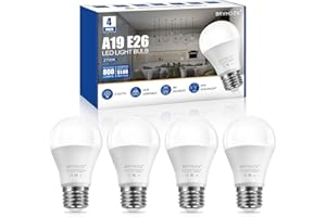 A19 LED Light Bulbs, 9W Warm White 2700K 800LM with E26 Base, Equivalent to 60W Halogen, Non-Dimmable, 360°Beam Angle, AC 100