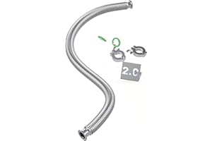 BROWNIAN MOTION TECHNOLOGY ISO-KF KF25 Corrugated Bellow Hose Set with 2X Aluminum clamp / 2X SS Centering Ring / 2X FKM O-Ring (2000mm approx. 6.5ft KF25)