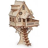 3D Wooden Tree House Puzzle Kit for Adults &amp; Teens,DIY Model Building Set with Laser-Cut Wood, Miniature Decor Creative Craft Gift for Hobbyists, Home Decoration