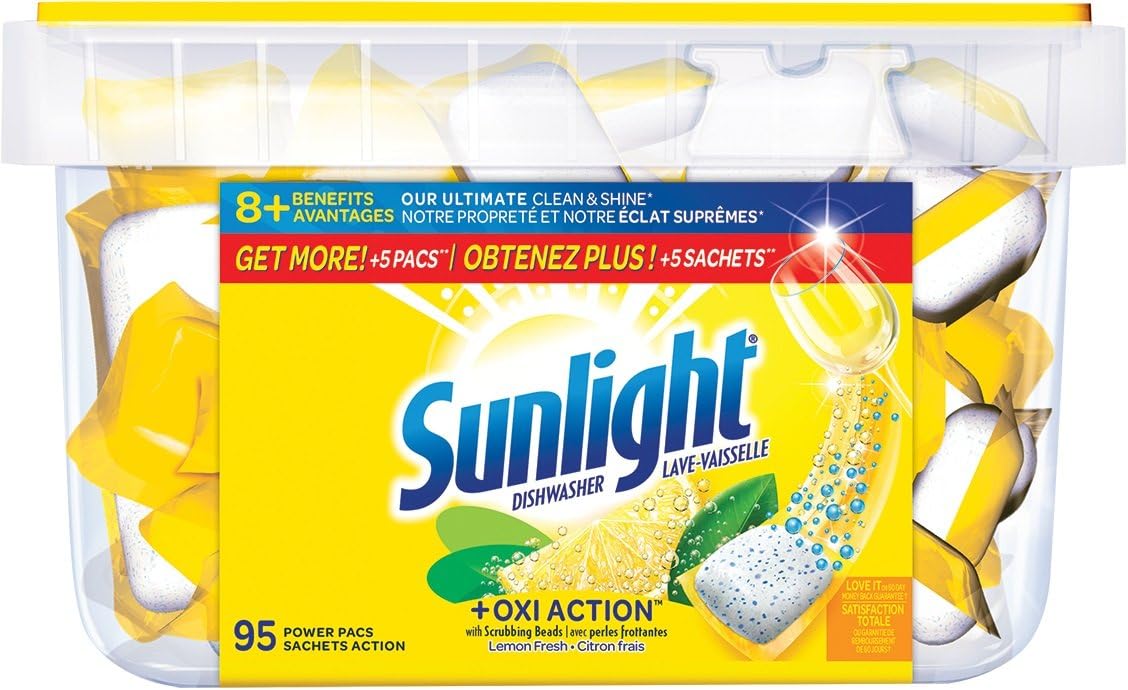 Sunlight Dishwasher Detergent Lemon Fresh Scent, 95 Count Amazon.ca
