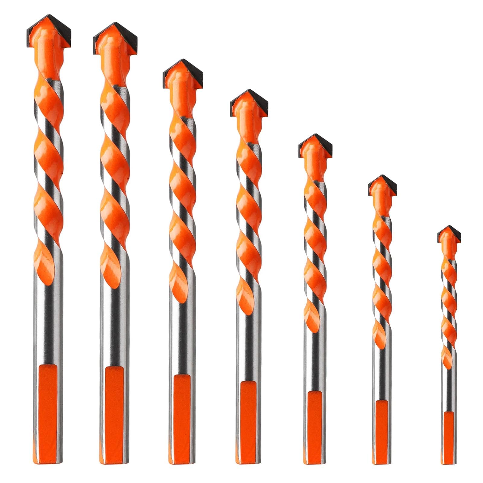 Linkstyle 7PCS Professional Masonry Drill Bits, Industrial Strength Concrete Drill Bit Tungsten Carbide Tip for Tile Brick Plastic Cement Wood Glass, 3-12mm โ image 1