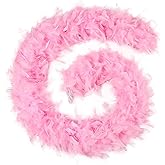 FeelfunFeather Pink Feather Boa - 45g 2 Yards Turkey Boas Feathers for Party Bulk Wedding Concert Carnival Halloween Christmas Costume Decoration