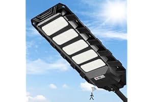 OTeedo 600W Solar Street Light 60000LM LED Outdoor Waterproof Dusk to Dawn for Yard Lighting IP66 6500K with Motion Sensor and Remote Control Security Lights for Garden Parking Lot,Garage,Barn