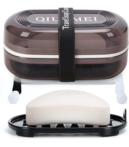 2 Pièces Boîte à Savon Voyage Avec Drainage Et Joint Étanchéité - Porte Savon Portable Gris Transparent Pour Salle De Bain, Camping Et Voyages