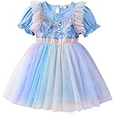 NIUSC Girl's Dresses Summer Cotton Sleeveless Tank A-Line Cute Midi Casual Sundress 3-12Y