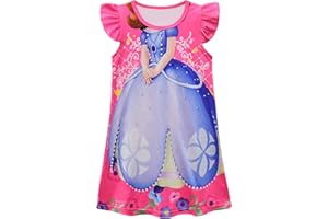 AOVCLKID Little Girls Princess Costume Girls Casual Cartoon Printed Dress