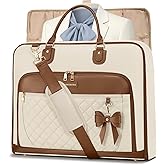 RAINSMORE Garment Bag for Travel Womens Hanging Suit & Dress Travel Bag Foldable Garment Duffle with Pockets & Strap, Carry On Compatible