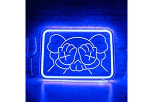 CITIRIS Blue Bear Neon Signs Led Anime kaws Neon Light Game Room Neon Sign led light Retro Neon Lights Kaw Wall Art Neon Light For Decor Hanging Night Sign For Kids Living Room Dorm Birthday Party Supply