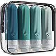 Mrsdry Travel Bottles for Toiletries, Tsa Approved 3oz Travel Size Containers BPA Free Leak Proof Refillable Liquid Silicone Squeezable Travel Accessories for Shampoo Conditioner Lotion (4 Pack)