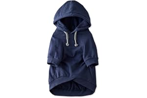 Pet Passion 100% Organic Cotton Dog Hoodie Pet Coat for Small, Medium and Large Dogs, Navy, X-Large