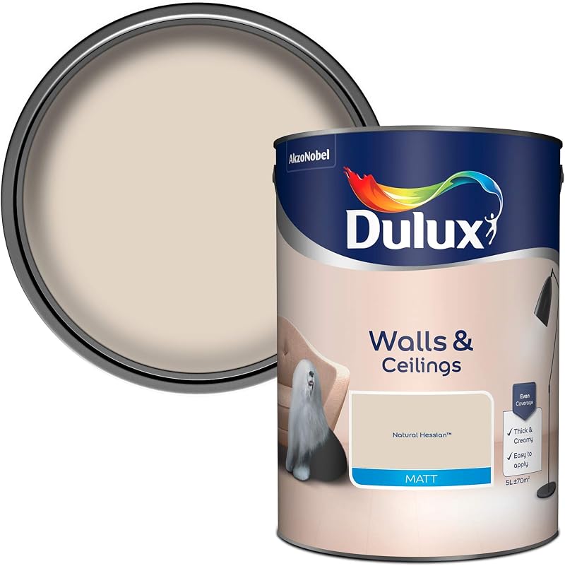 Dulux Walls & Ceilings Matt Emulsion Paint Natural Hessian 5L