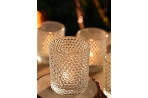 MOSROAD 24 Pack Clear Votive Candle Holders, Glass Tealight Candle Holders Bulk for Wedding Centerpiece Table Decor, Tea Lights Candle Holders for Dinner Table,Birthday Party,Christmas