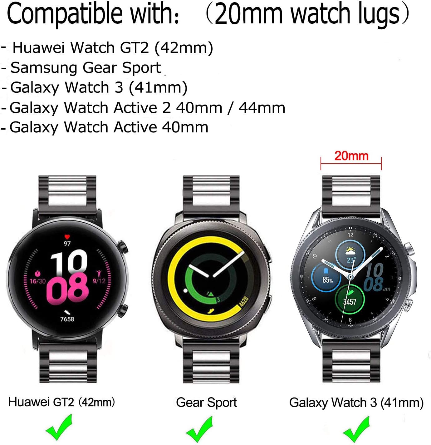 DEALELE Compatible with Samsung Galaxy Watch 6 / 6 Classic / 5 / 5 Pro / 4 / 4 Classic / 3 41mm / Active 2 - Image 4