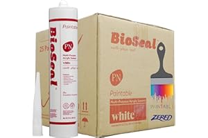 ZERED White BioSeal All Purpose Acrylic Latex Silicone Caulk -PAINTABLE- White Silicone Caulk 10.1oz Tube (25)