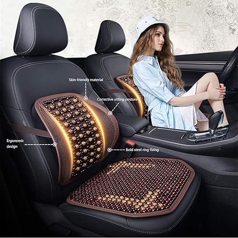 Amazon Fr Bois Perles Coussin D Assise D Ete Respirant Antiderapant Housse De Siege De Voiture Interieur Assise De Chaise Coussin Pour Siege D Auto Chaise De Bureau Et Usage Domestique