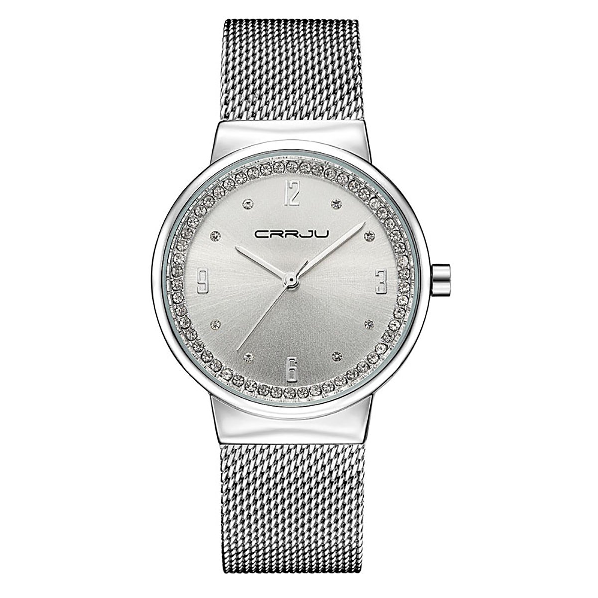 Modiwen, orologio da polso, da donna, con movimento al quarzo. Orologio con diamanti, acciaio lavorato a maglia. Orologio impermeabile, veste come un braccialetto. Orologi da donna per il tempo libero Sliver