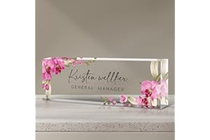 Desk Name Plate Personalized, Custom Acrylic Name Plates, Office Decor Desk Accessories for Women Men, Personalized Office Gi