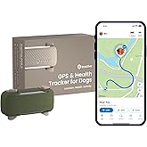 Tractive GPS Dog Tracker (2025 Release) Real-time Pet Location Tracker | Health & Wellness Alerts | Virtual Fence for Dogs | Bark Monitoring (Brown w/Olive Cover)