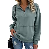 SHEWIN Womens Sweatshirt Casual Long Sleeve Half Zip Pullover Lightweight Sweatshirts Tops Fall Fashion Outfits 2025