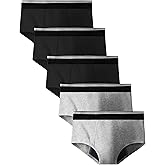 TIICHOO Incontinence Underwear for Boys Washable Absorbent Leakproof Boxer Briefs 5 Pack