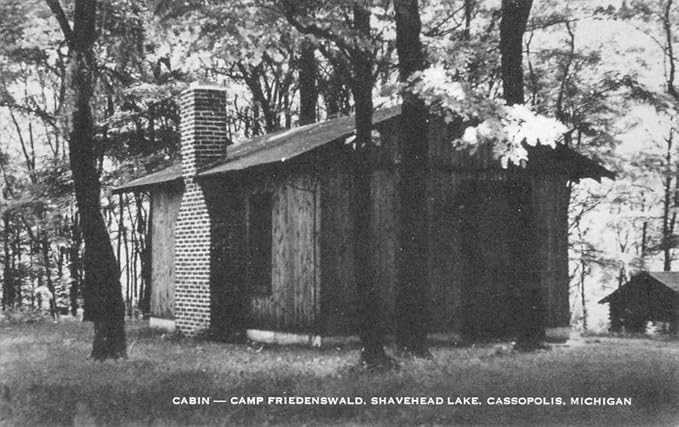 Cassopolis Michigan Camp Friedenswald Cabin Antique Postcard