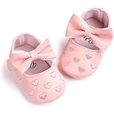 RVROVIC Baby Girls Shoes Soft Sole Mary Jane Flats Princess Dresses Shoes PU Cute Bow Prewalker