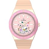 Timex Women's Peanuts Q 36mm Watch - Rose Gold-Tone Expansion Band Pink Dial Rose Gold-Tone Case