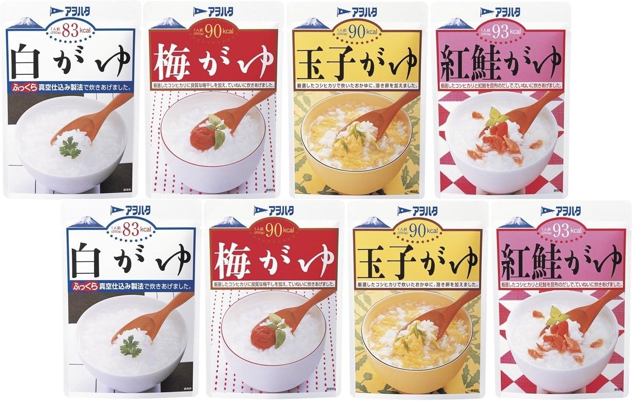 Amazon アヲハタ おかゆ4種 8食入り 白がゆ2食 梅がゆ2食 玉子がゆ2食 鮭がゆ2食 アヲハタ おかゆ 雑炊 通販