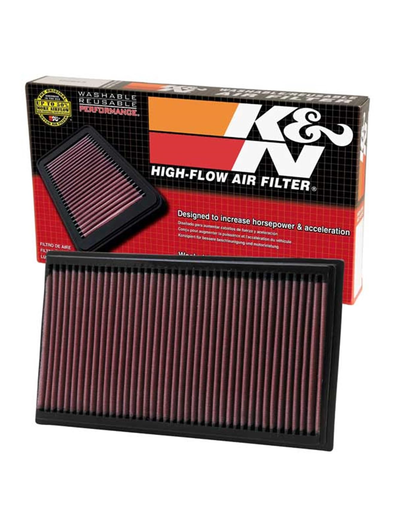 K&N Engine Air Filter: High Performance, Premium, Washable, Panel Filter: 1999-2019 (XJ, XJR, XJR575, XF, XFR, S-type, XJ8, Vanden Plas), 33-2273