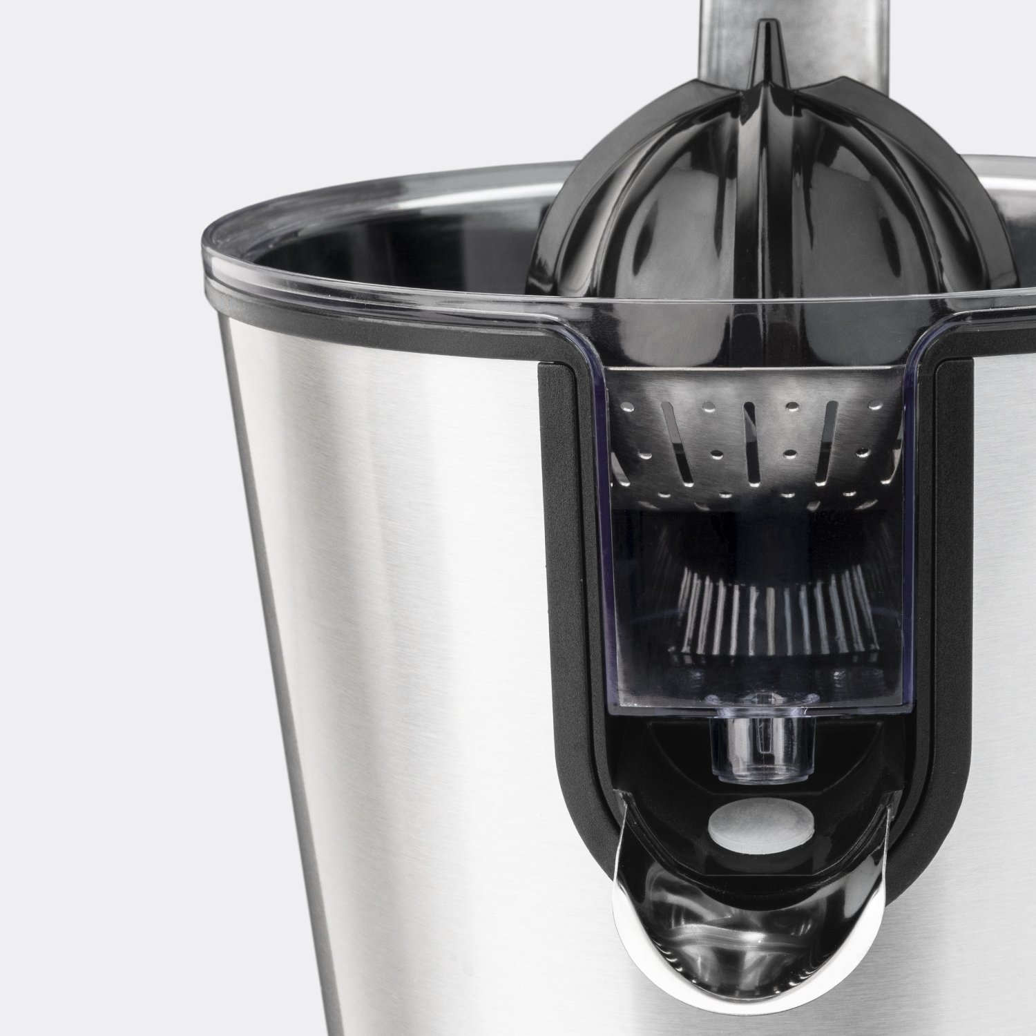 H.Koenig Elektrische Zitruspresse Professioneller Hebel Edelstahl AGR80, BPA-frei, Schnell, Automatisch, Leise, Leistungsstark 160 W, Anti-Tropf-Tülle, 160W 7