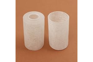 Eumyviv Frosted Glass Lamp Shade with Crackle Finish, 2 Pack Cylinder Glass Light Cover Replacement with 1-5/8-inch Fitter Opening for Wall Sconce Chandelier A00027
