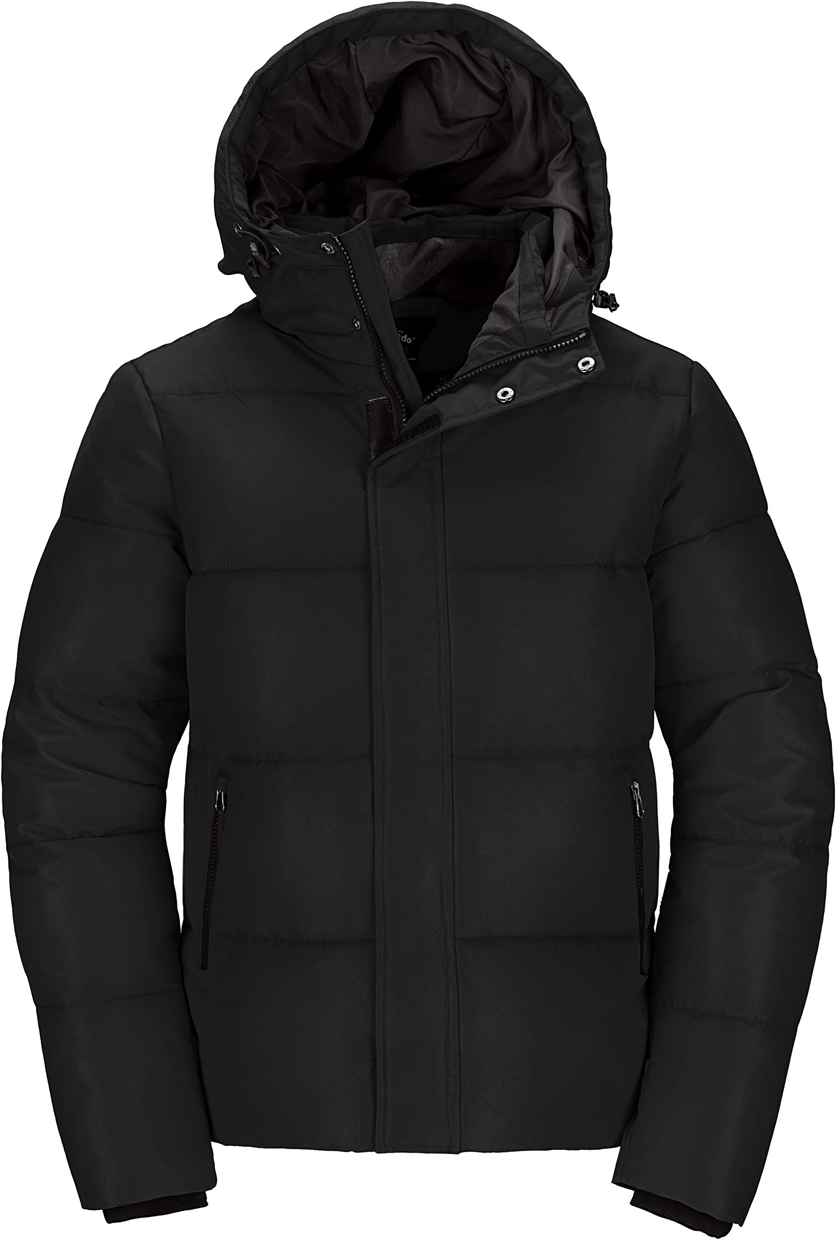 wantdoMen's Waterproof Winter Coat Warm Puffer Jacket with Removable Hood