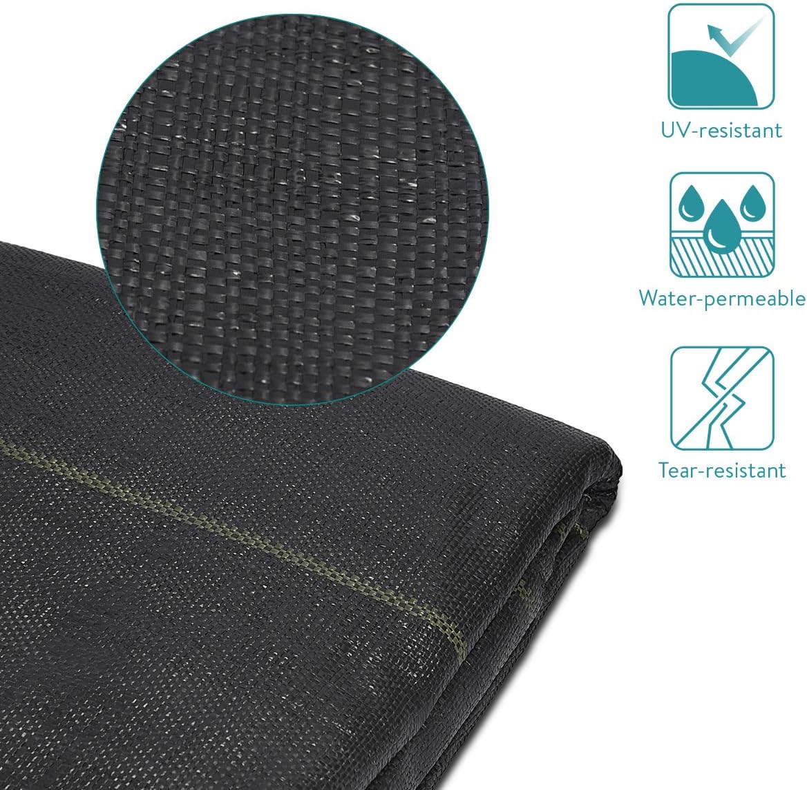 Navaris Weed Control Fabric Membrane Heavy Duty Ground Cover Mat