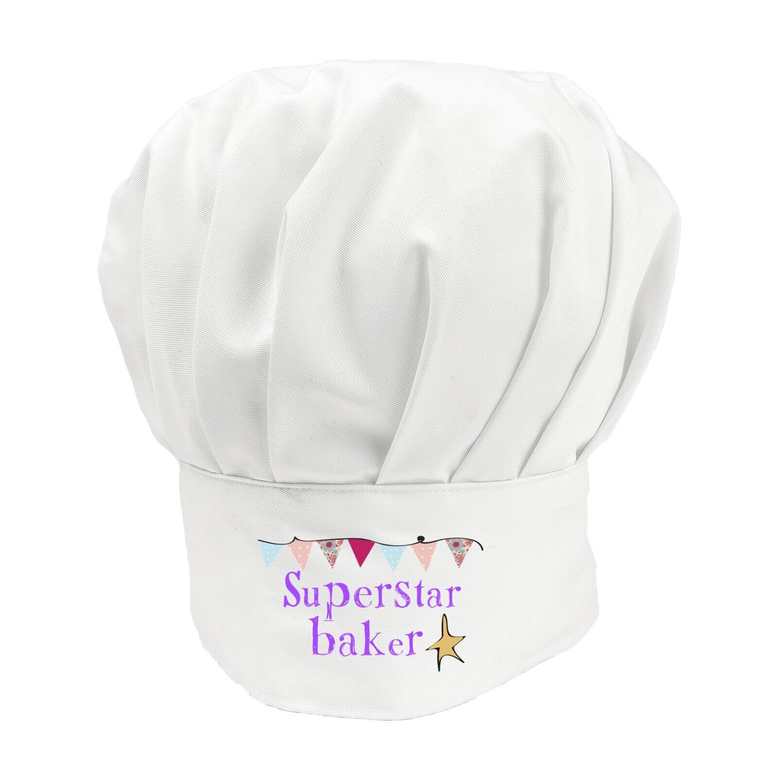 cookify Superstar Baker French Style Chef Cooking Hat - Men Women Children Kids Baking Fun Novelty Gift (Adult one size)