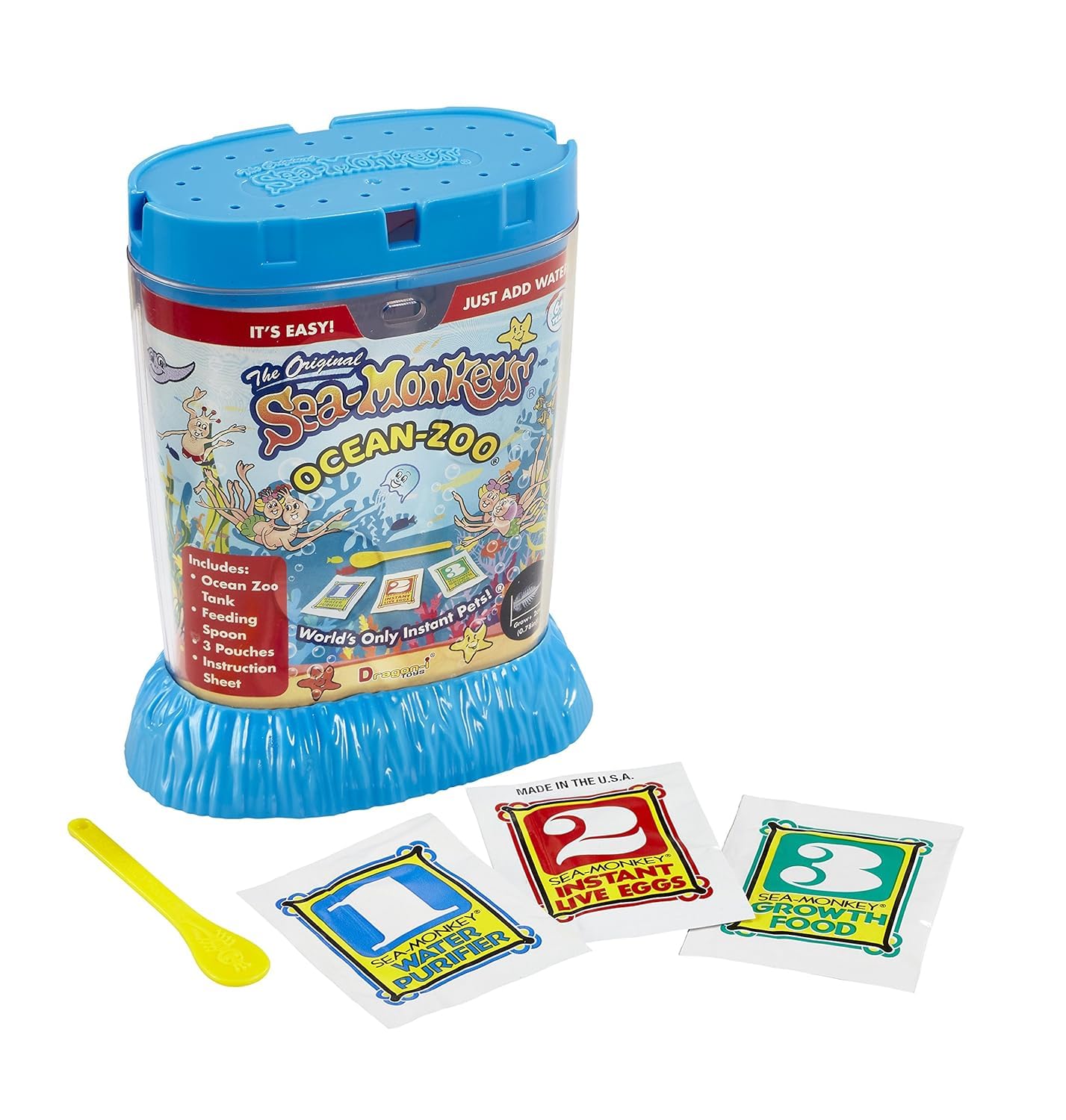 Sea-Monkeys® Ocean Zoo - World's Only Instant Pets® - Assorted Colors - Ages 6+ (Pack of 1)