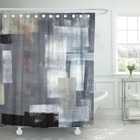 Amazon Com Emvency Fabric Shower Curtain Curtains With Hooks